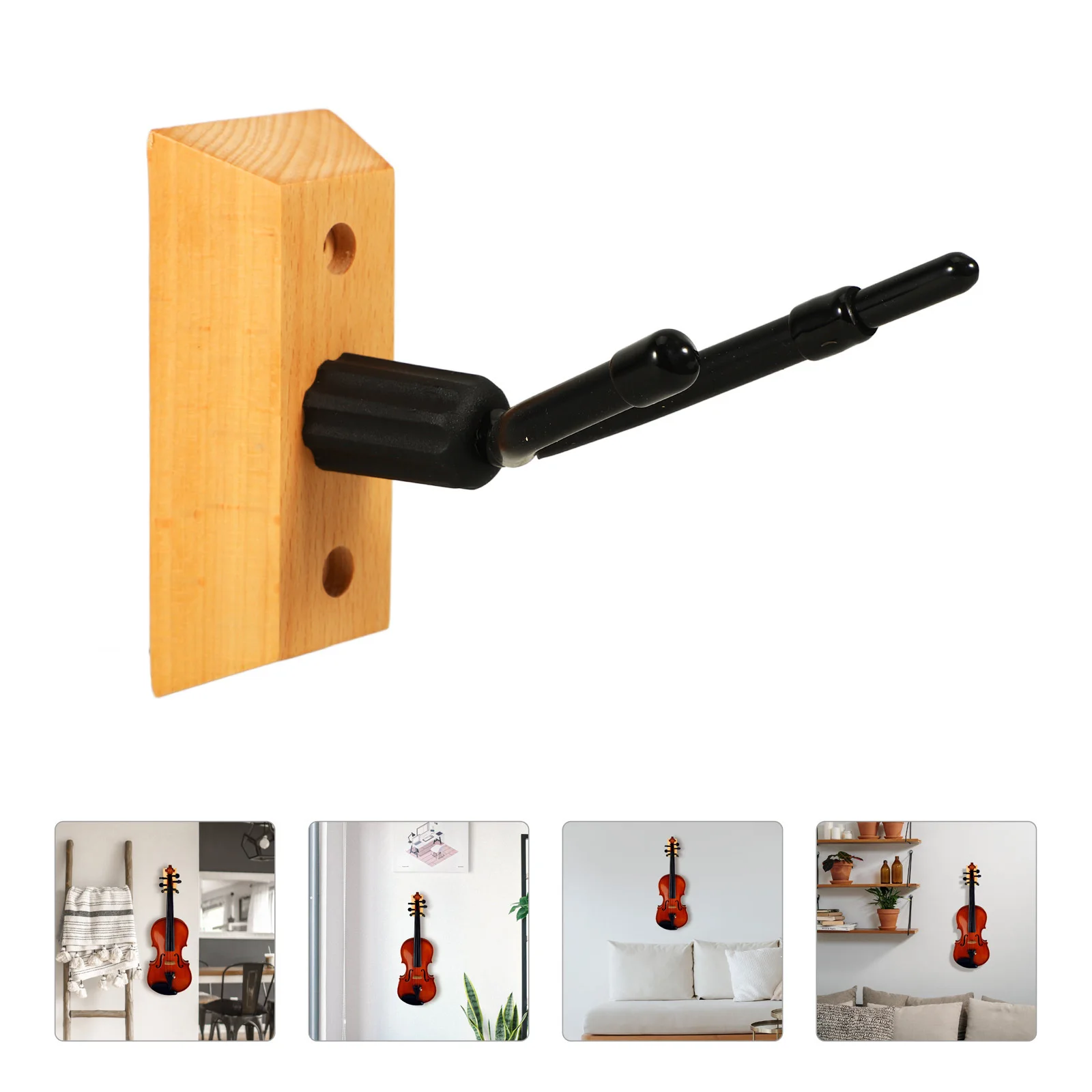 

1 set 1 Set Wall-Mounted Hanger For Violin Viola, Soft Protection Bow Hook Space-Saving Storage Rack, Violin Wall Mount Hanger