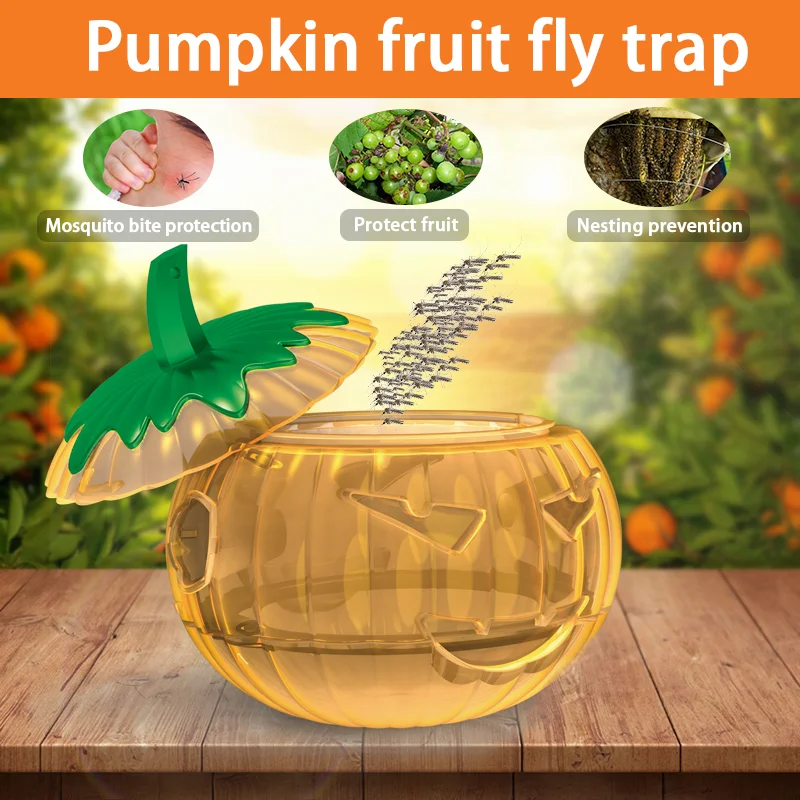 New hanging fly trap Three stage detachable fly trap ABS material fly trap pumpkin fruit fly trap