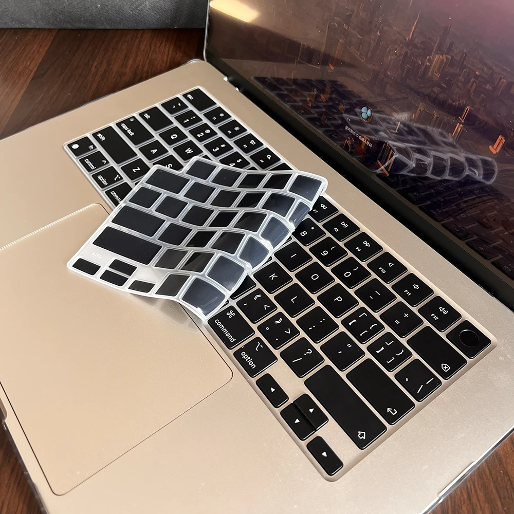

Compatible keyboard cover for 2025 MacBook Air 13.6 M4 A3240 A3113 MacBook Pro14 16 M4 M3 A3185 A3401 A3403 A2991 with touch ID