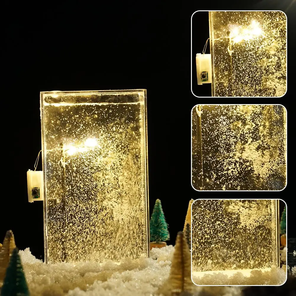 Magic Snowy Landscape Night Lights Small Street Light Snowy Flowing Night DIY Christmas Lights Christmas Desktop Decor Handmade