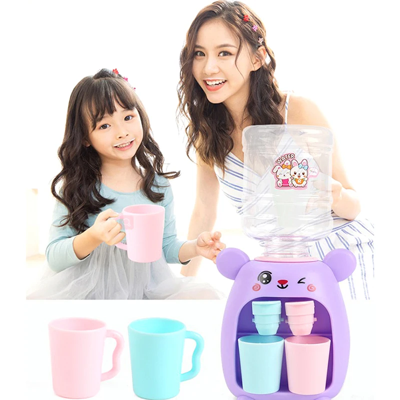 1pc Mini Water Dispenser Drinking Fountain Kitchen Toy For Children Gift Children Cartoon Water Juice Milk Drinking Fountain Toy