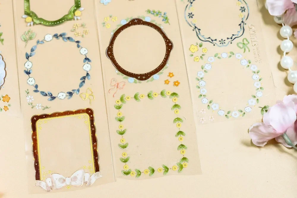 مجلة الزخرفية إطارات بسيطة الذهب الليزر لامعة اشي PET الشريط #4