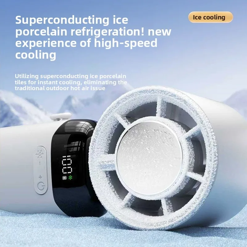 FC8 Handheld Fan USB Desktop Outdoor Charging Semiconductor Refrigeration Portable Long Life Neck Small Electric Fan