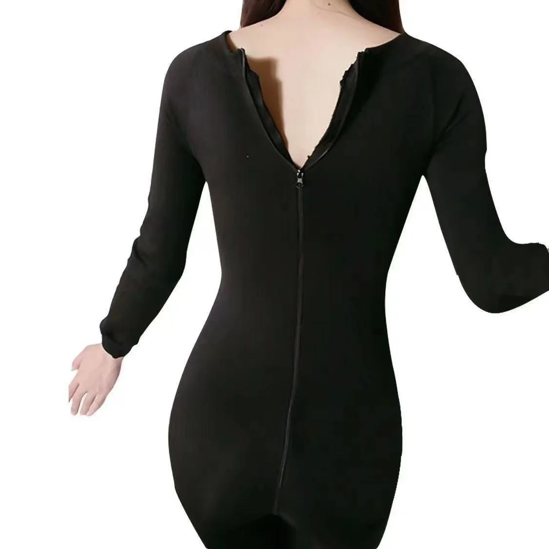 ex Autumn Winter Warm Underwear Overall Bodysuit Tightening Pants Sos Sexy Zipper Opening Full Coverage Clothing
