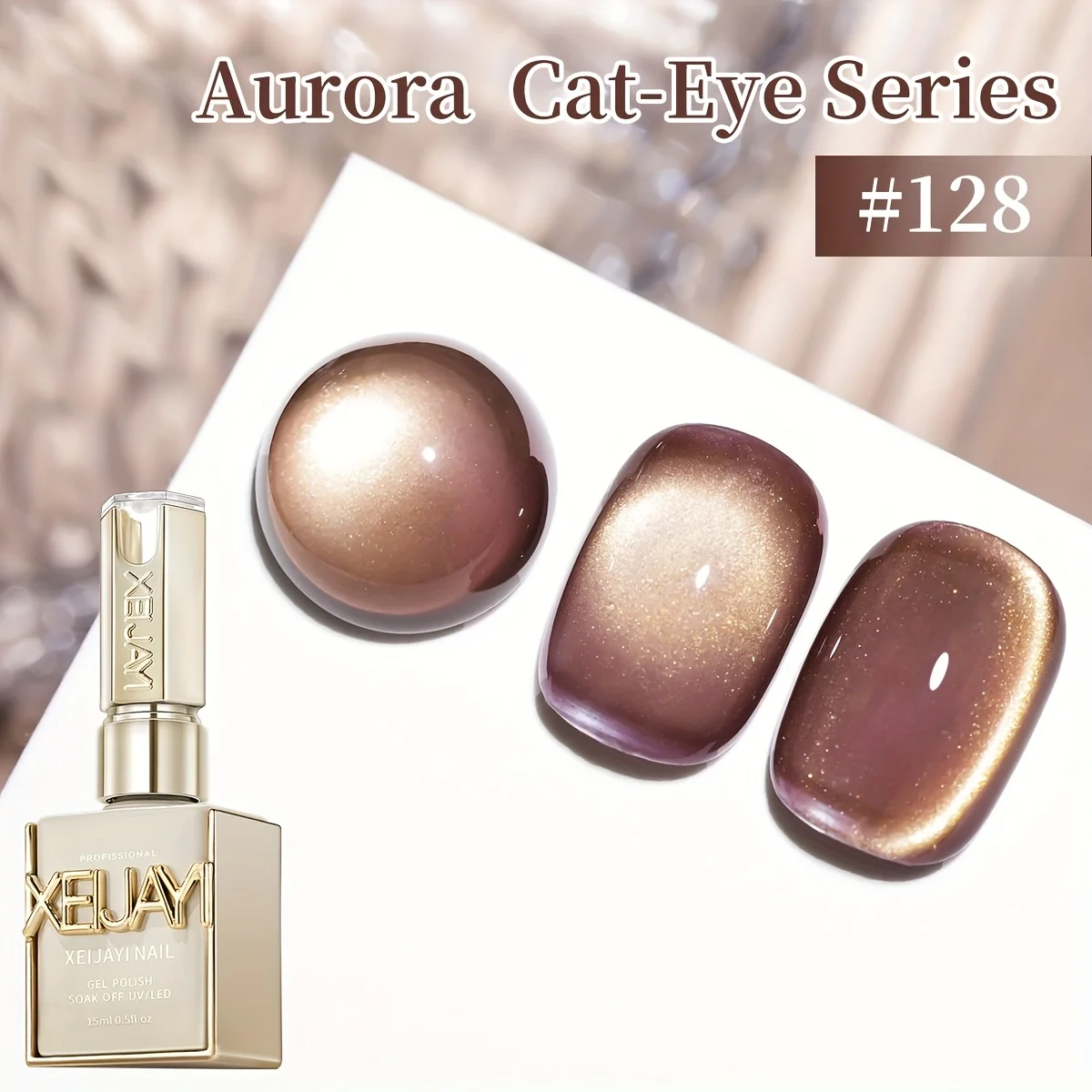 1 szt. Lakier hybrydowy Aurora Cat Eye, żel UV LED z efektem magnetycznym, usuwany metodą soak-off. Długotrwały, błyszczący wykończenie z efektem połysku