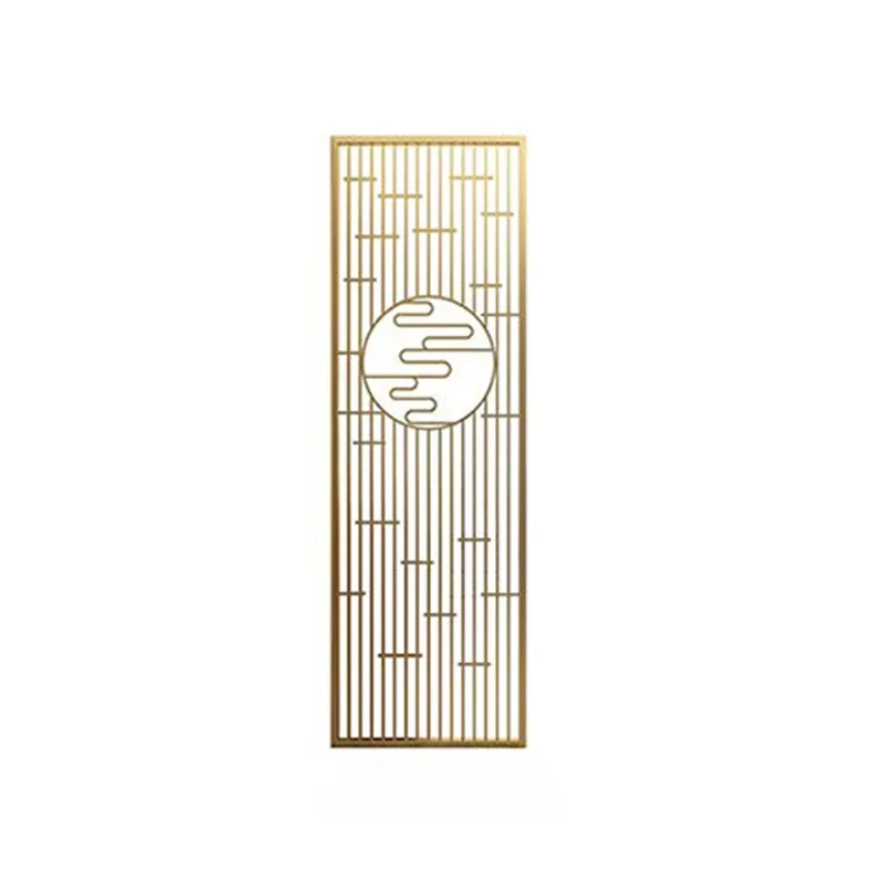 

Light luxury stainless steel screen partition wall, titanium simple modern living room, metal entrance decoration, hollow out