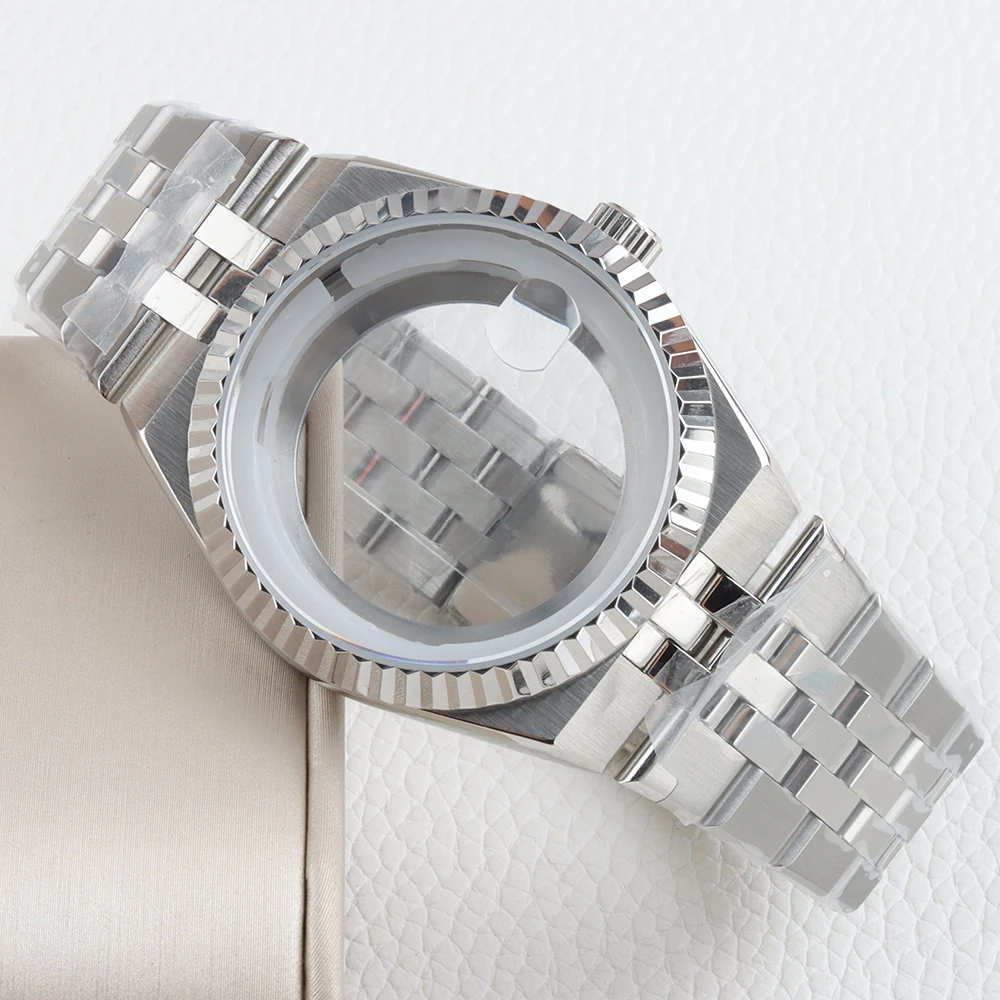 

NH35 39.5mm Watch Case Sapphire Glass Stainless Steel Case Strap Fit Land-Dwellwe Seiko NH35 NH36 Movement Watch Accessories