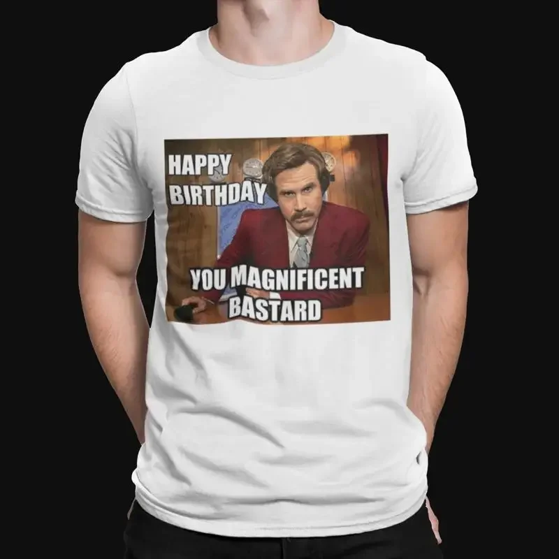 Ron Burgundy Anchor Man T-Shirt Happy Birthday You Magnificent B#st#rd Tee Retro