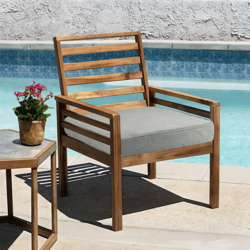 Replacement Patio Seat Cushion Covers Olefin Fabric Light Gray Slipcover For Outdoor Garden Sofa Furniture