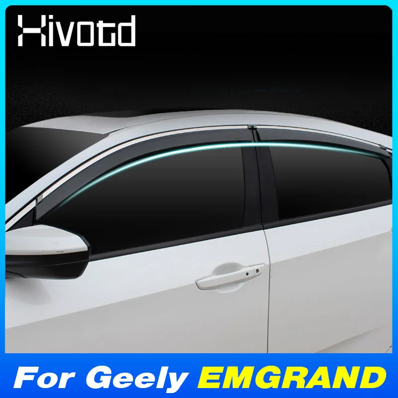 

Козырек на боковое окно автомобиля, ПК, прозрачный дефлектор от дождя, защита от атмосферных воздействий для Geely EMGRAND 2022-2024, аксессуары для внешней модификации