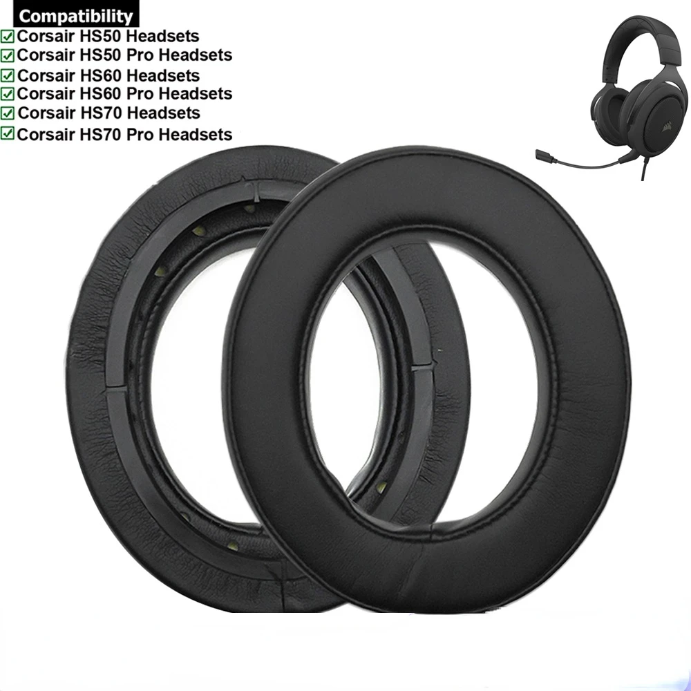 Replacement Earpads Suitable for CORSAIR HS50 HS60 HS70 Pro Bluetooth Headset Headphones Leather Sleeve Headband Earmuff Cover