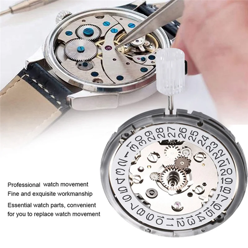 Mouvement automatique de montre, calendrier à 3 chiffres, mouvement de haute précision, accessoires de montre, Gstuff, NH34, NH34A