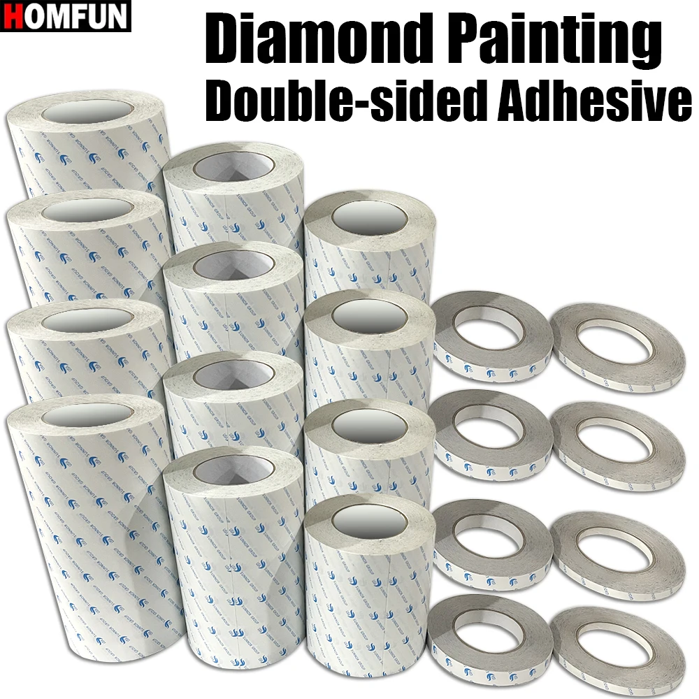 HOMFUN Diamond Painting Accessories Double-sided Adhesive Glue， DIY Craft Sticky Diamond Mosaic Customize Painting Tools Tape