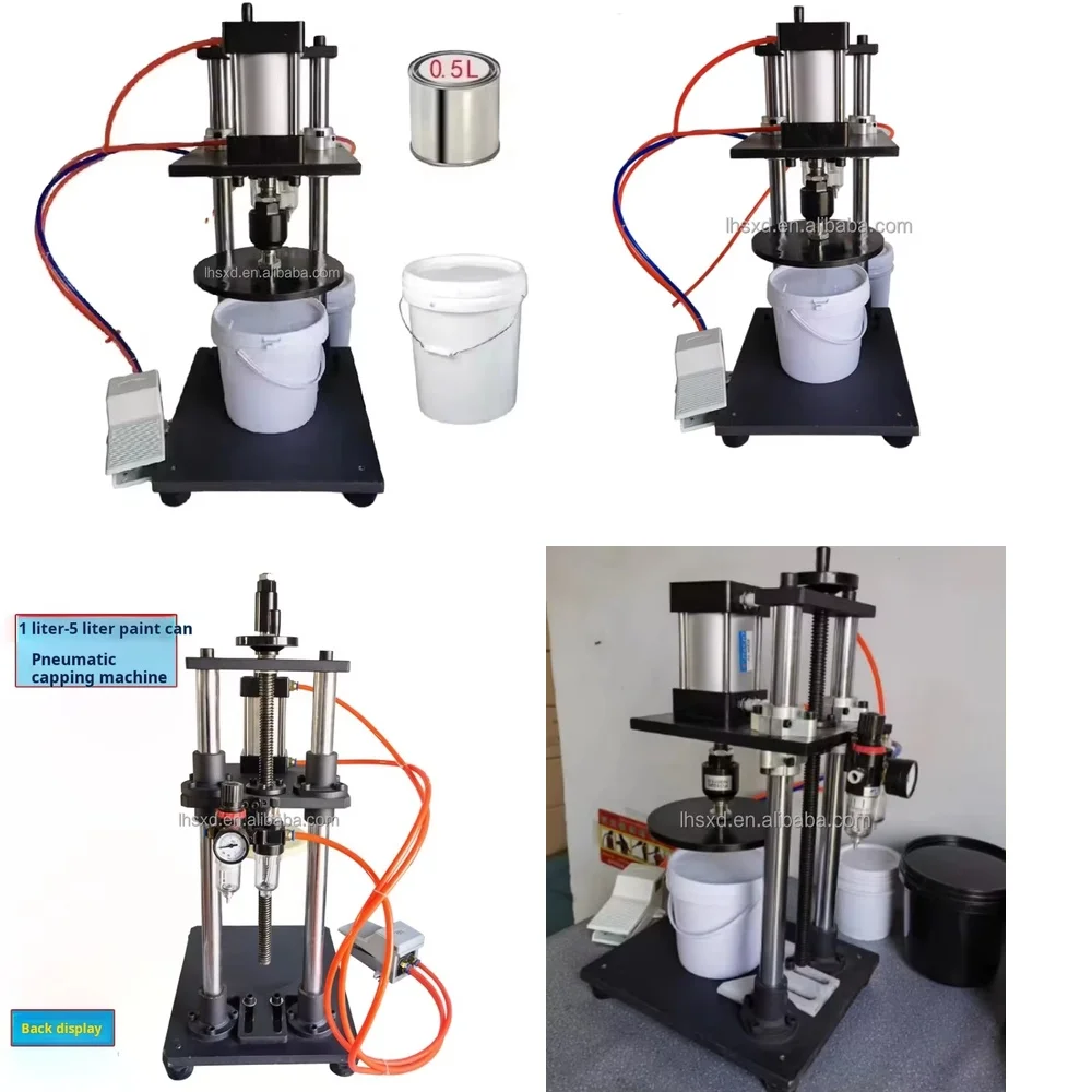 

Pneumatic Barrel Cover Sealing Machine for Plastic Drum Container Closure Equipment Industrial Packaging Machinery for