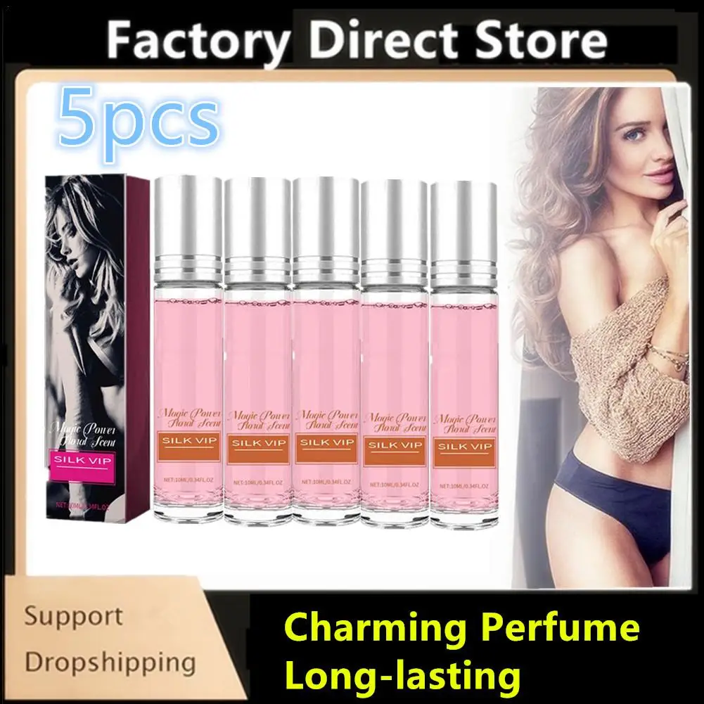 5pcs Perfume Pheromone Charming Floral Perfume For Men And Women Long Acting Perfume Oil Body Essential Oil Perfume Elastic Oil