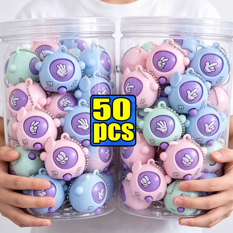 1-50Pcs Mini Pop Keychains Toddler Sensory Fidget Toys Bulk Classroom Prizes Kids Birthday Party Favors Gift Bag Fillers