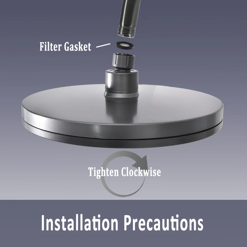 High Pressure Adjustable Rainfall Shower Head, 6 Effluent Modes, Grey, 8.86" Large Head, Pressurized Single-head, Bathroom Acces