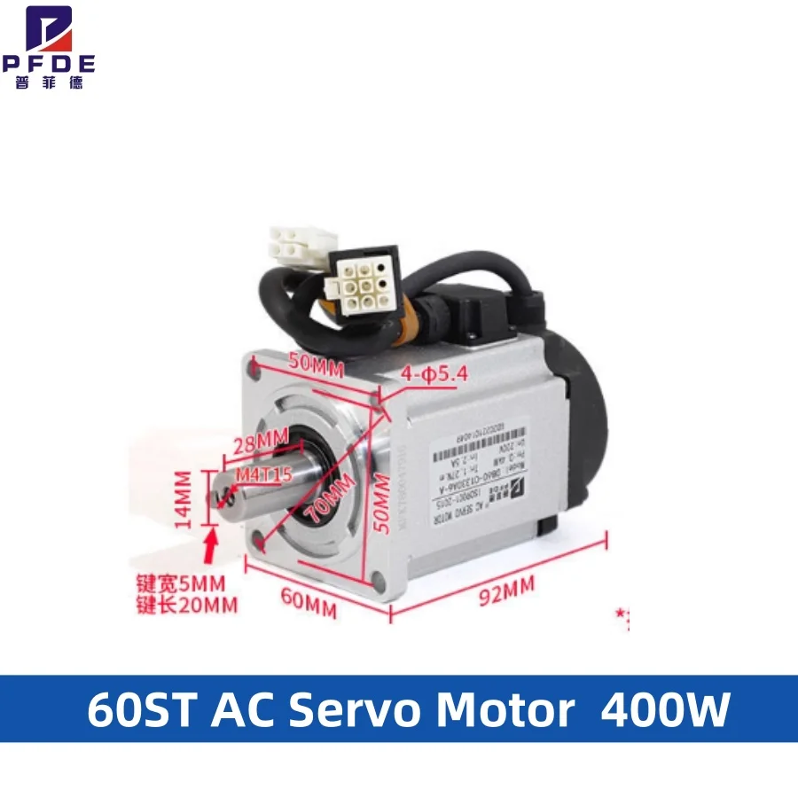 Servo Motor 400W AC Servo Motor Drive Kit 3000rpm 60 Flange driver + 17-bit magnetic encoder + encoder cable CNC+ shielded cable