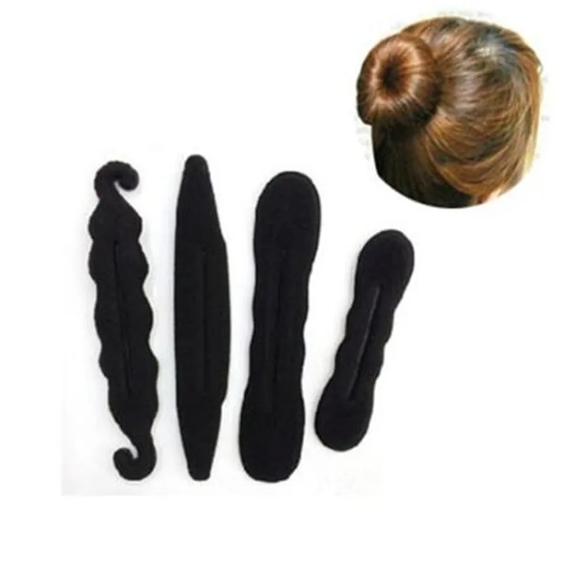 Pince à Cheveux en Mousse Magique pour Chignon, Bigoudi, Accessoire de Coiffure, 4 Pièces/Ensemble