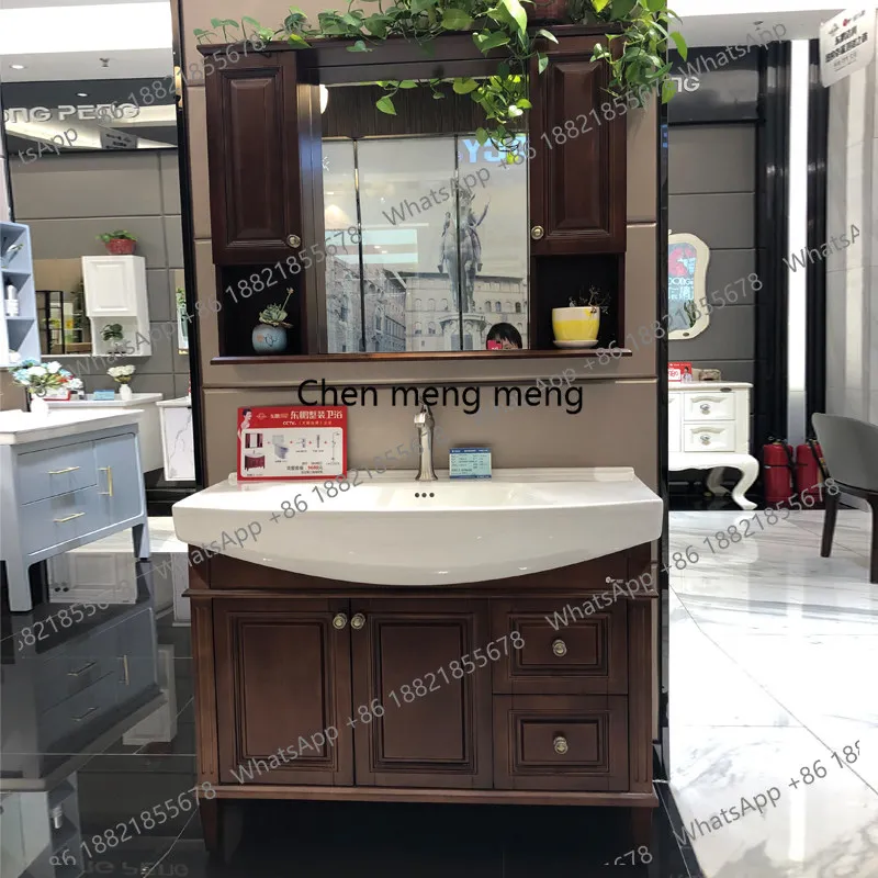 

Modern simple bathroom cabinets, American bathrooms, solid wood, floor-to-ceiling combined cabinets, toilets