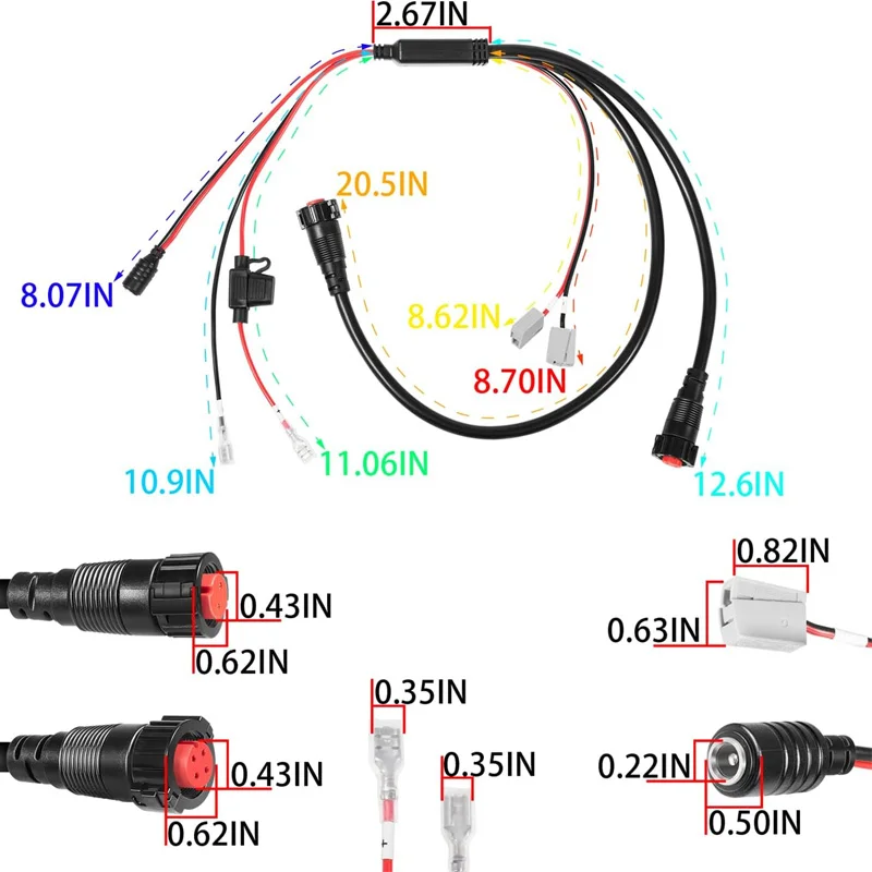 010-12676-40 Ship All-in-One Power Cable Fit for Garmin LiveScope Ice Fishing Bundle