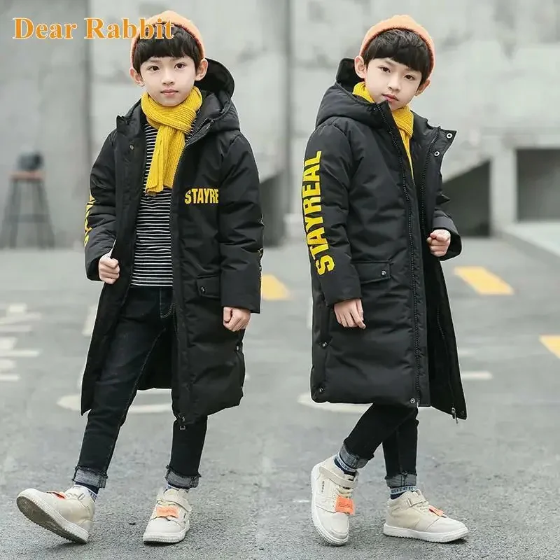 

-30 degrees High quality Winter Boys Long Coat Clothes overcoat Snowsuit Thick Hooded Parka warm cotton Jacket For Kids clothing