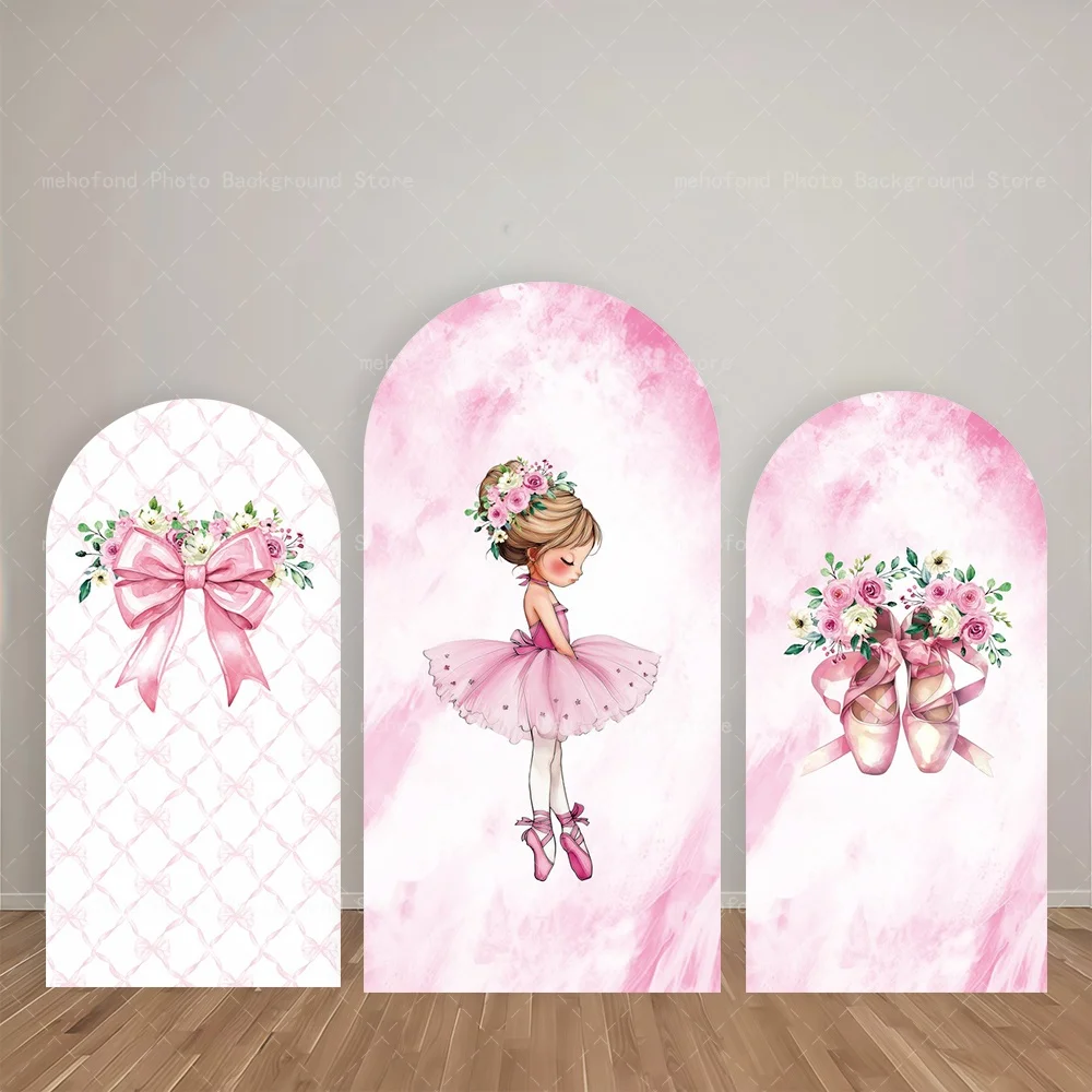 

Фон с аркой Mehofond, розовый балет, танцевальная обувь для маленьких девочек, детский декор для дня рождения, студийный фон для фотосъемки