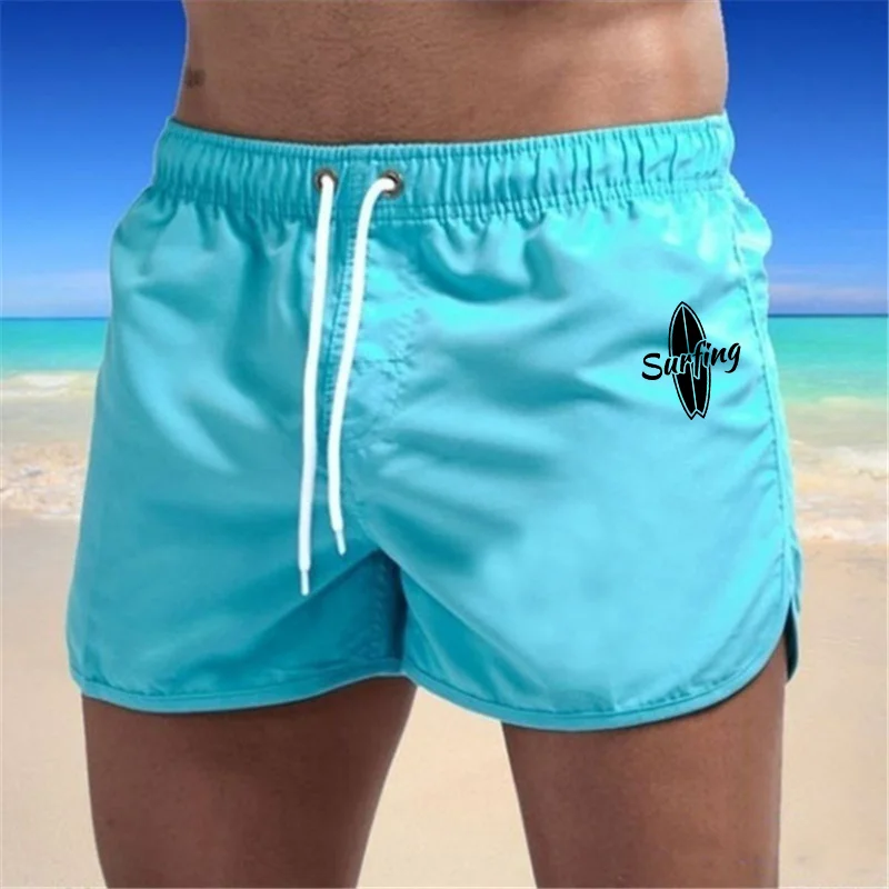 Summer Men\'s Casual Beach Shorts Swimming Trunks Surfing Outfits Vacation Shorts Fashionable Printed Men\'s Clothing 9 Colors