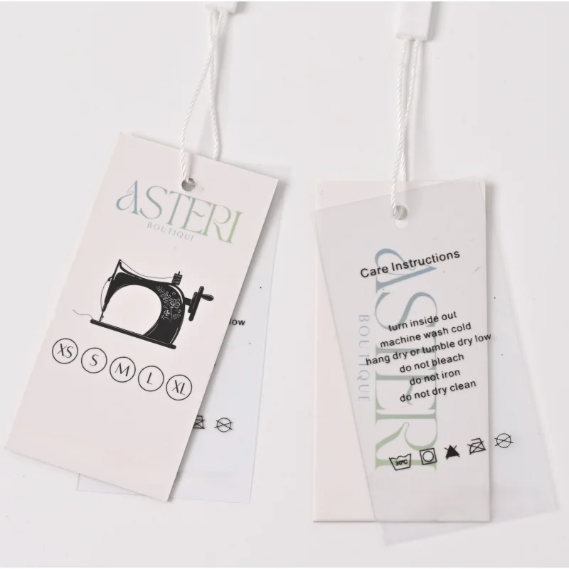 Custom..pieces.factory custom Rectangular shape hangtag hole punched cardboard hang