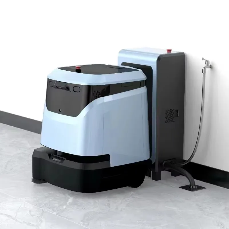 Commercial Robotic Floor Cleaner Smart Navigation Obstacle Avoidance Remote Dispatch Integrated Water Tank