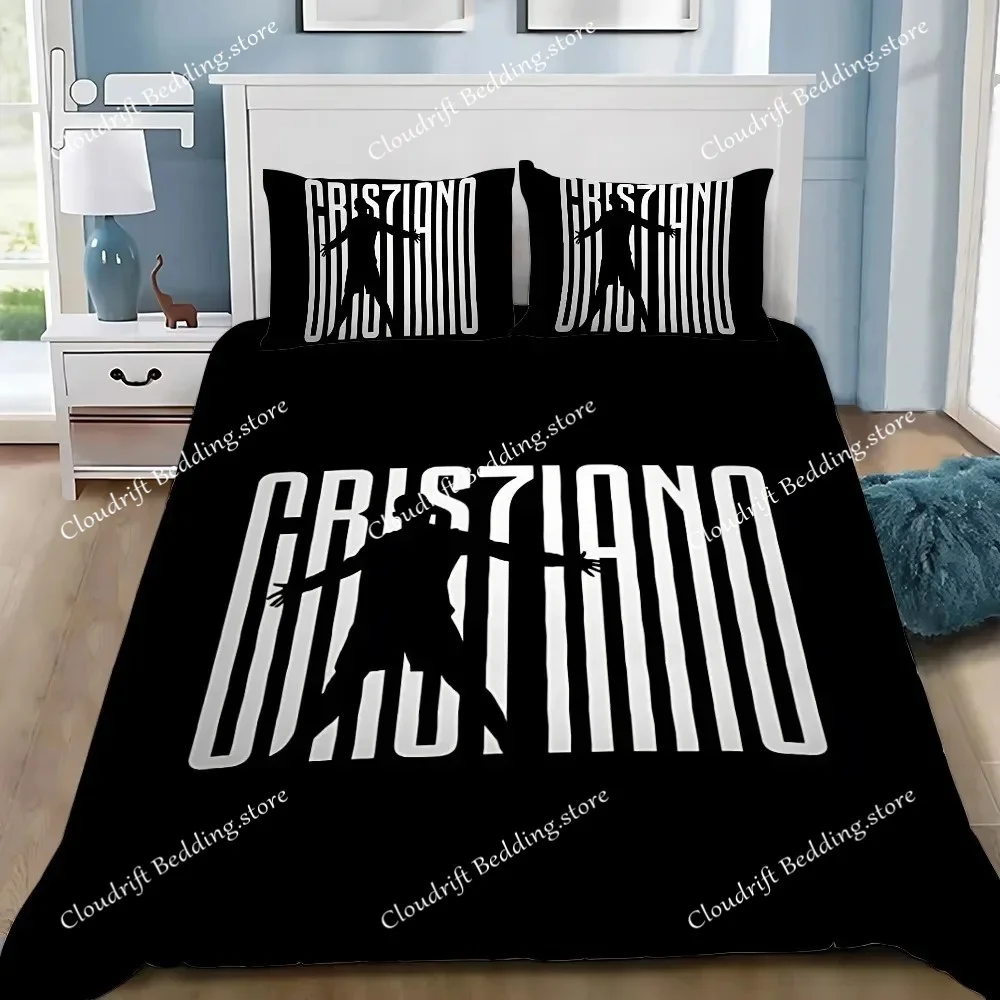 

3D NEW Duvet Cover Pillowcase Bedding Set Football CR7 R-Ronaldos Adult Boy Girl Bedroom Decoration Children Single Double Large