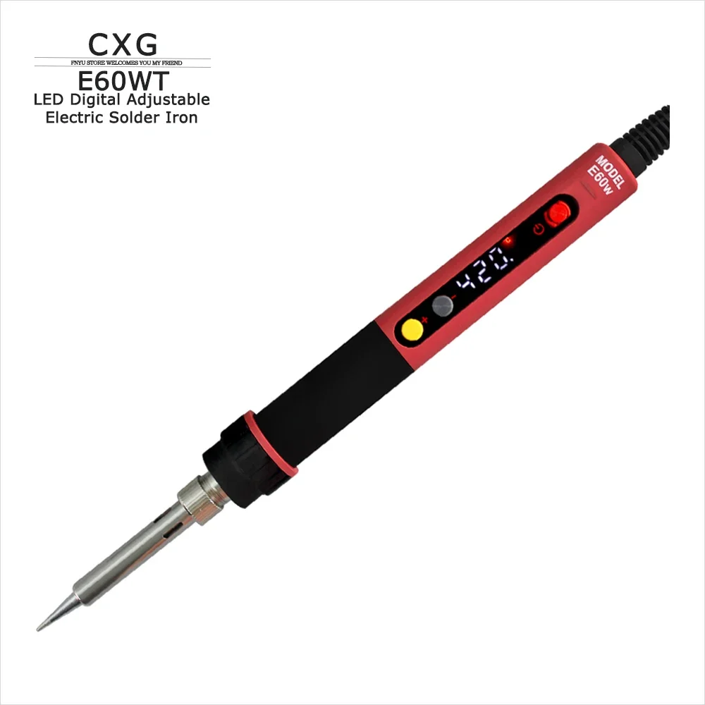 

Soldering Iron CXG E60WT 60W LED Digital Adjustable Electric Solder Iron Quick Tin Melt Leather Selvage Pyrography Welding Pen