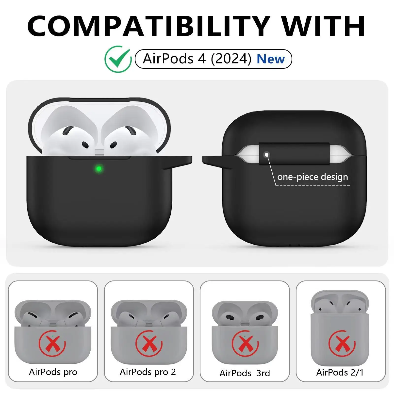 ใหม่สําหรับ Airpods 4th gen USB-C (2024) coque ซิลิโคน anti drop ป้องกัน soft shell พร้อมชุดปากกาทําความสะอาดสําหรับ Airpods 4th ฝาครอบ