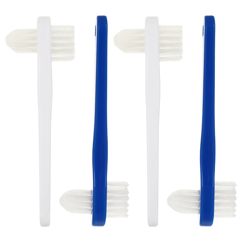 4 Pcs Double Headed Portable Denture Toothbrush for Adults Eco Friendly Safe al Cleaning Flexible Blind Area for Adults