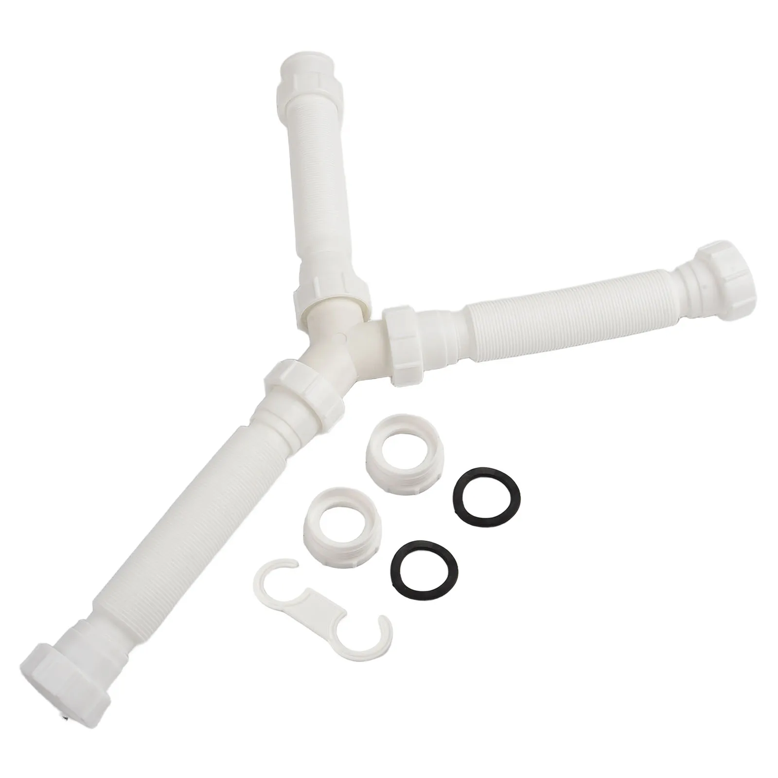 20cm Before Stretching Flexible Drain for System G1-1 2 Compatible Robust Plastic Material Adjustable Length 20cm-80cm