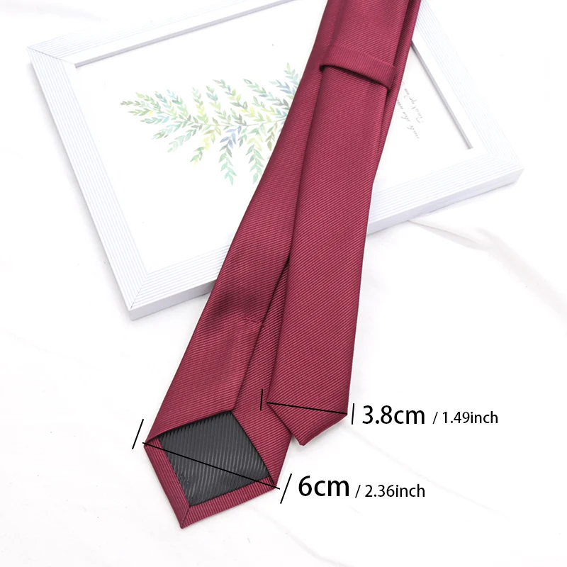 Corbatas ajustadas para hombre y mujer, corbatas de cuello de boda, color rojo champán, negro, sólido, vestido Casaual, accesorios para camisa de