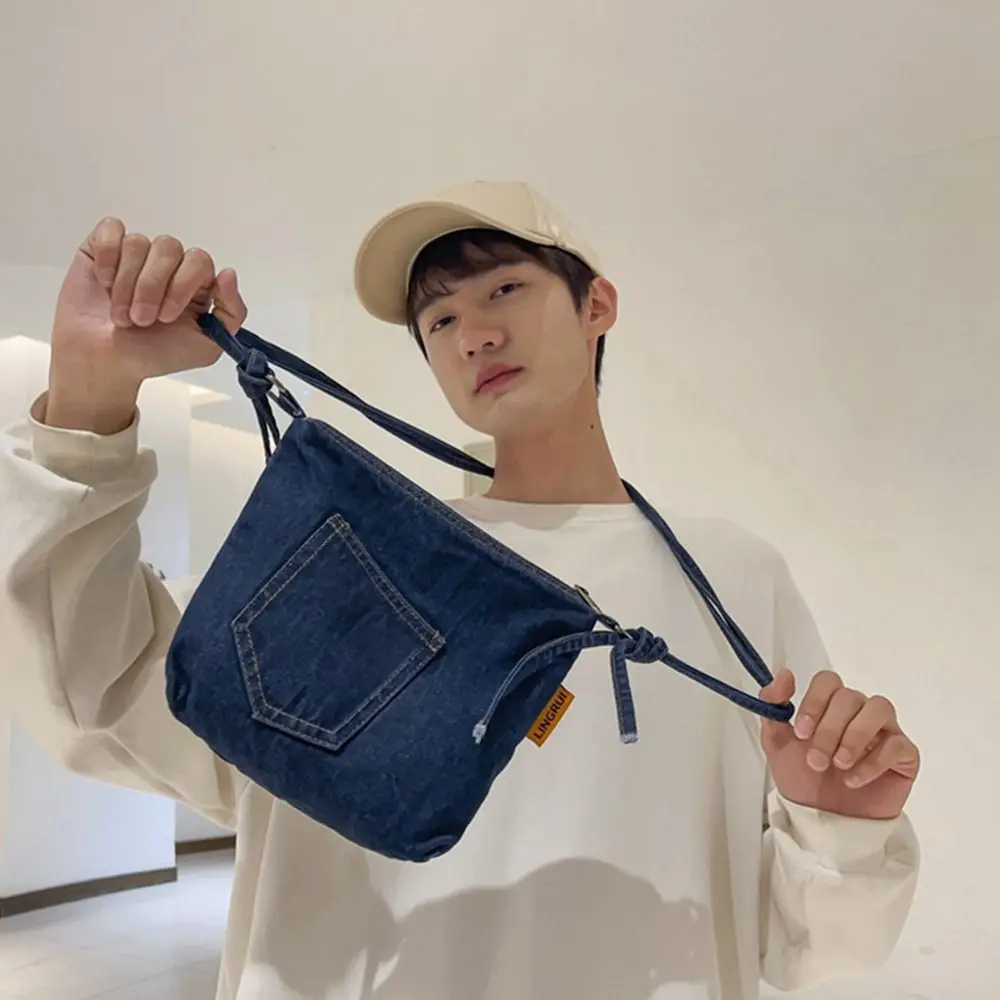 

Casual Y2K Denim Canvas Bag Large Capacity Street Style Vintage Handbag Shopping Bag Solid Color Solid Crossbody Bag Outdoor