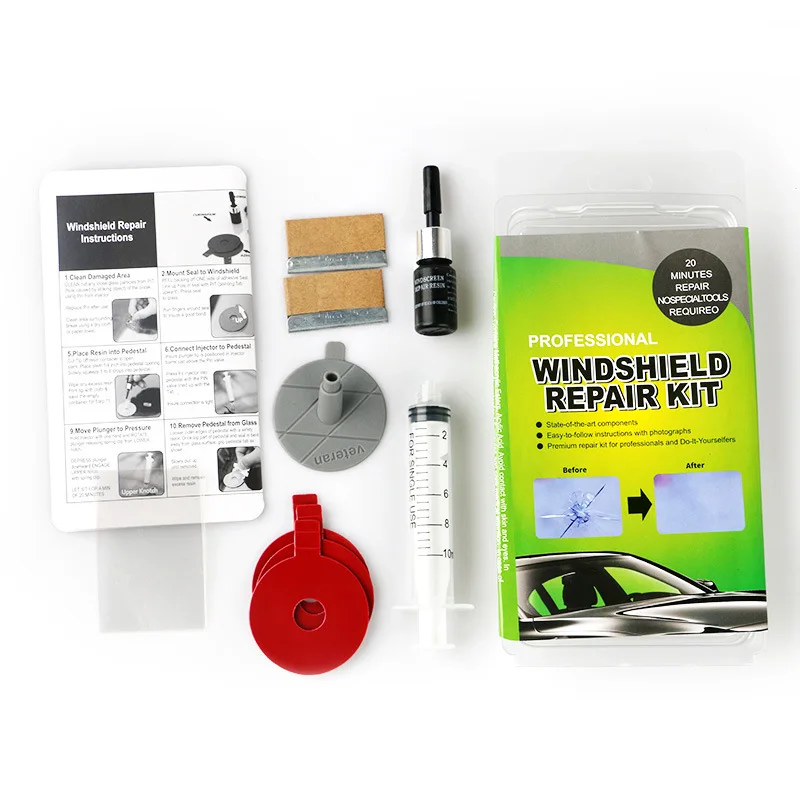 Windshield Cracked Repair Set Window Glass Scratch Kit Car Care Tool for Auto Maintenance Quick Fix Windscreen Resin Sealer DIY