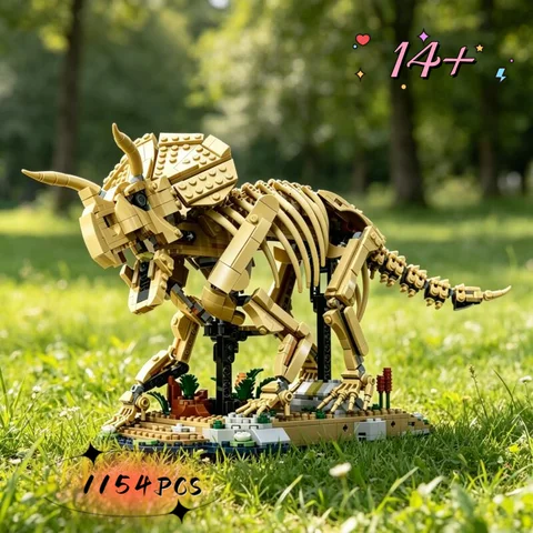 Hot Sales 1154PCS Dinosaur Fossil Model Building Blocks DIY Construction Kit Desktop Decoration Educational Collection Toys