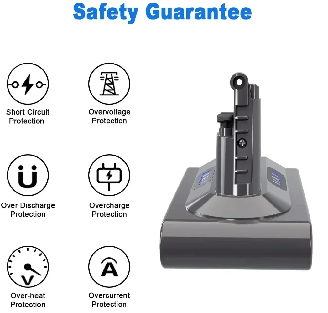 

8000mAh Battery For Dyson V6 V7 V8 V10 V11 Replace Battery DC58 DC59 DC61 DC62 DC72 DC74 SV11 SV10 SV12 SV14 SV15 Li ion Battery