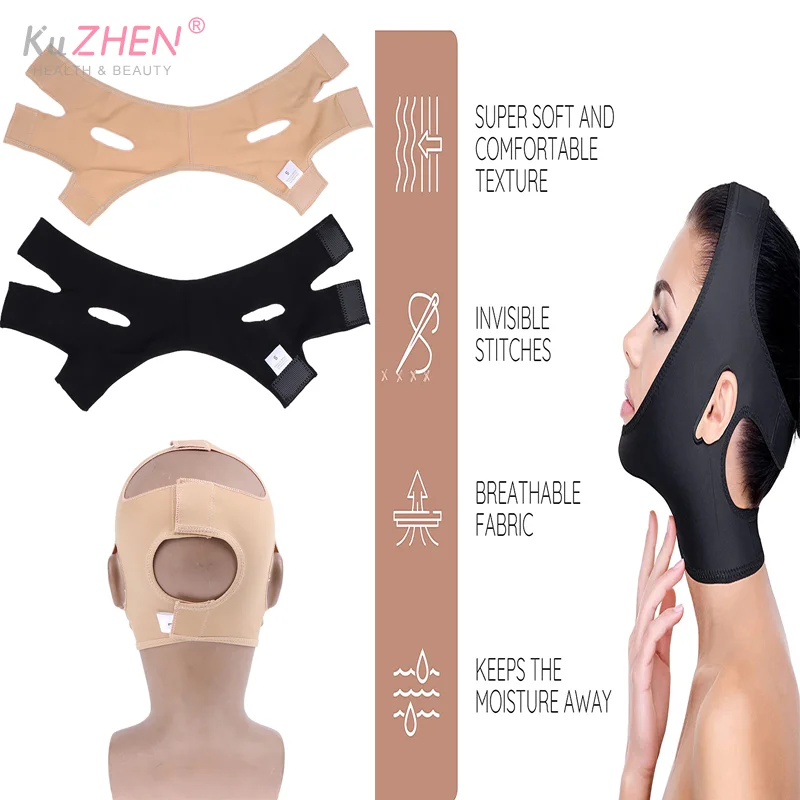 قناع شد الوجه، قناع الخد والذقن والرقبة التخسيس وحزام رفيع، قناع الوجه الرقيق للوجه #1