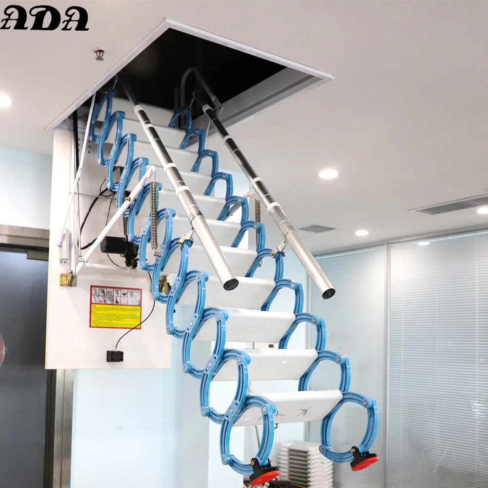 Integrasi Otomatis Manual Remote Control Tangga Loteng Otomatis Listrik Bermotor