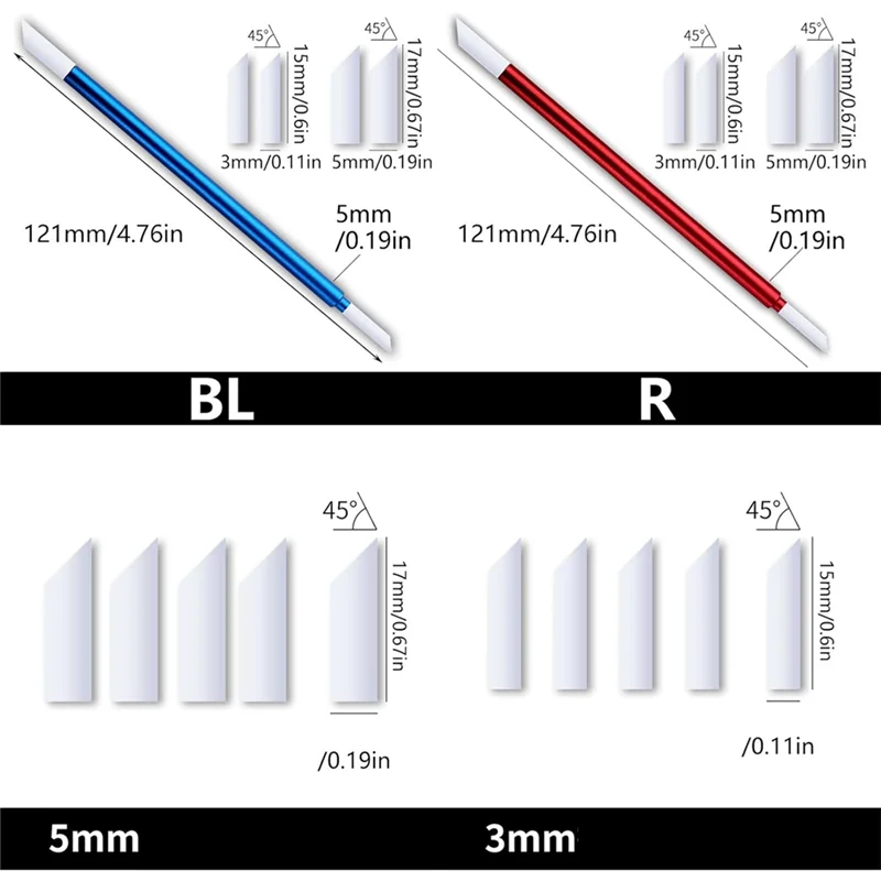 ABHB-Replacement Eraser Tip Set(3Mm& 5Mm) For Metal Cleaning Stick For Model Kit Tool Panel Line Wiping A