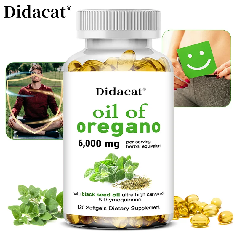 

Oregano Oil Softgels-with Black Seed Oil, for Digestion,Relieves Bloating, Boosts Immune,Antioxidant,Balances Intestinal Flora