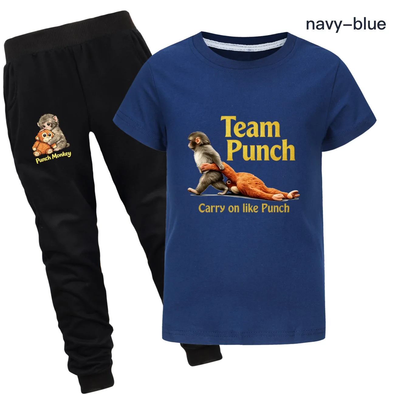 Punch Monkey Teenagers Sleepwear Set Funny Print Cotton Nightwear Toddler Outfits for Boys And Girls Children's Teen