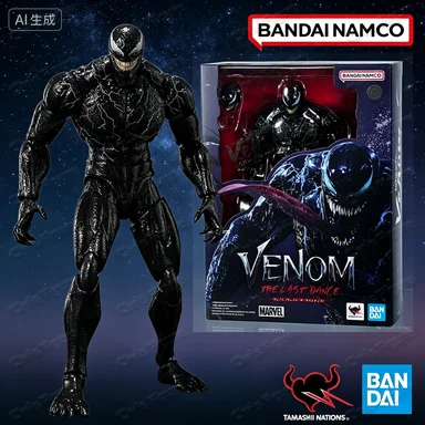 

Original box Bandai SHF In shock MARVEL VENOM THE LAST DANCE Figure Finished Model kit Anime full Action Toy Gift for kids set
