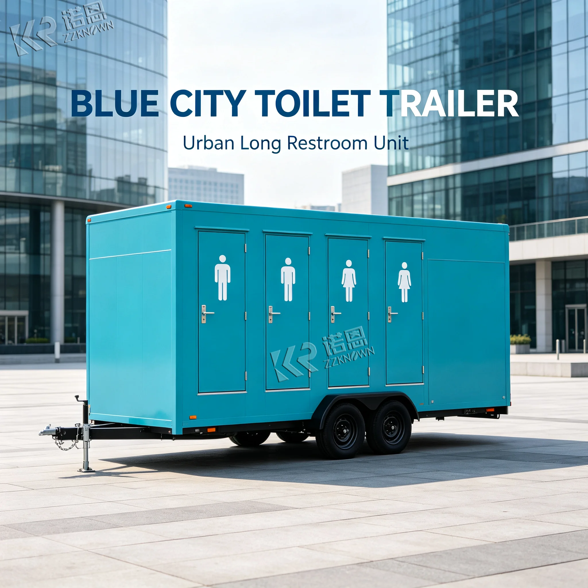 Mobile Restroom Trailer Double Room Portable Toilet Trailer Mobile Restroom Trailer for Outdoor Event Rental Company