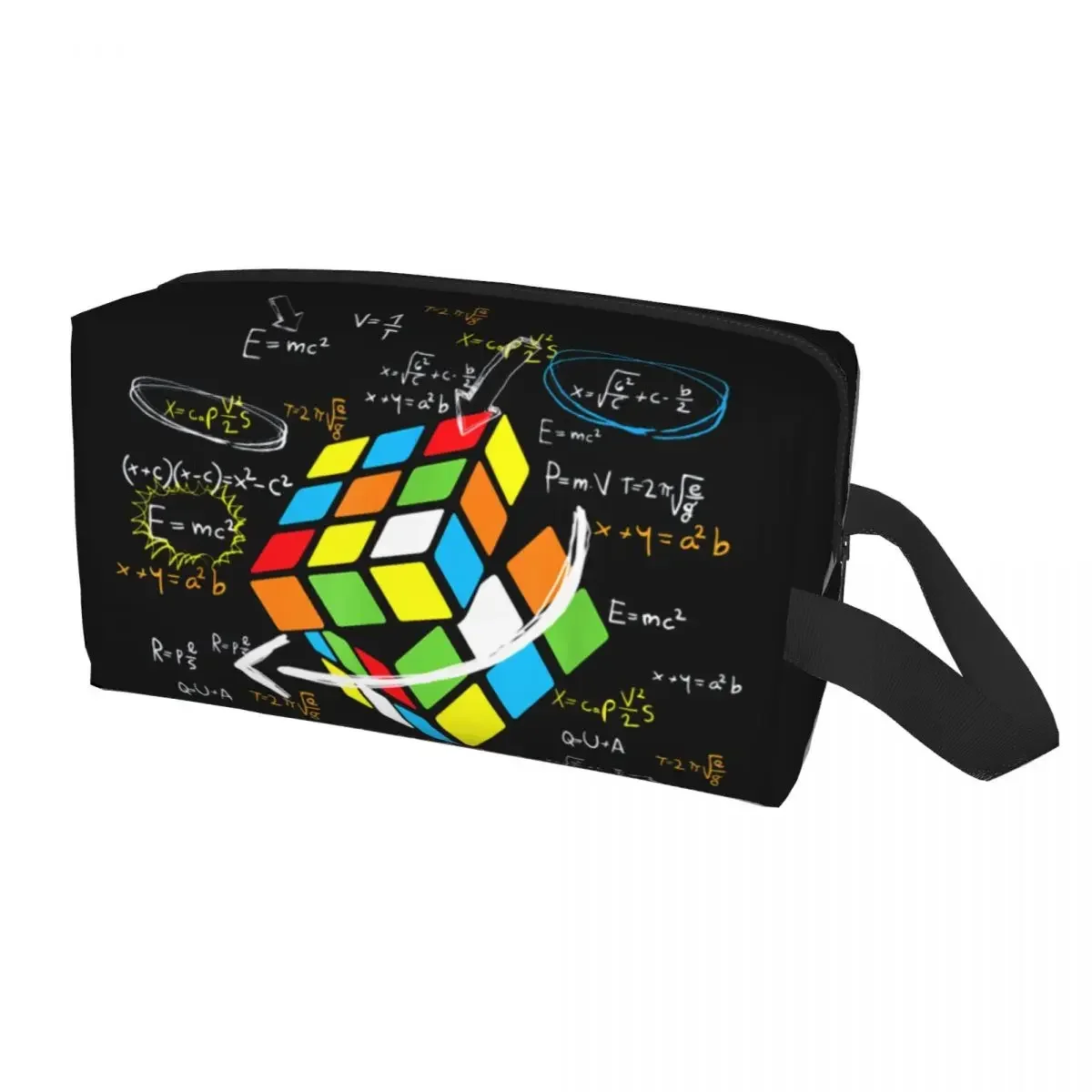 Math Rubik Rubix Rubiks Player Math Lovers Travel Toiletry Bag for Women Cosmetic Makeup Organizer Beauty Storage Dopp Kit