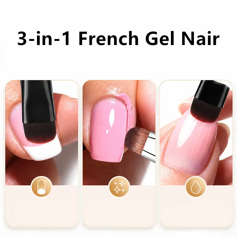 8 Styles Multi-Color Handle Gel Nail Brushes – Professional Nail Art Tools for Gel Extensions, Acrylic Nails & Builder Gel