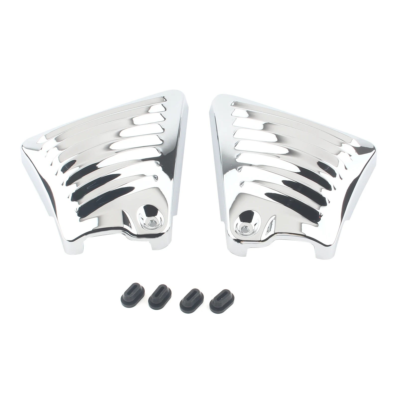 For Harley V-Rod VRSCF VRSCAW VRSCX 2Pcs Chrome Motorcycle Airbox Neck Side Air Intake Cover Protector Black